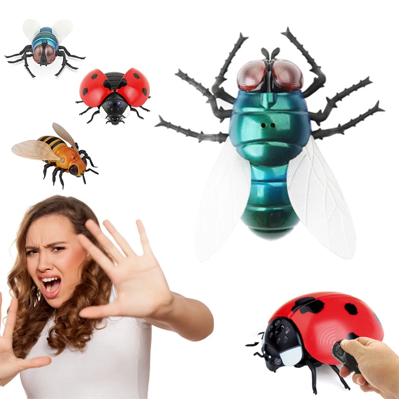 

Infrared RC Remote Control Animal Toy Kit For Kids Adults Smart Cockroach Fly Ladybug Bee Prank Jokes Radio Insect For Boys