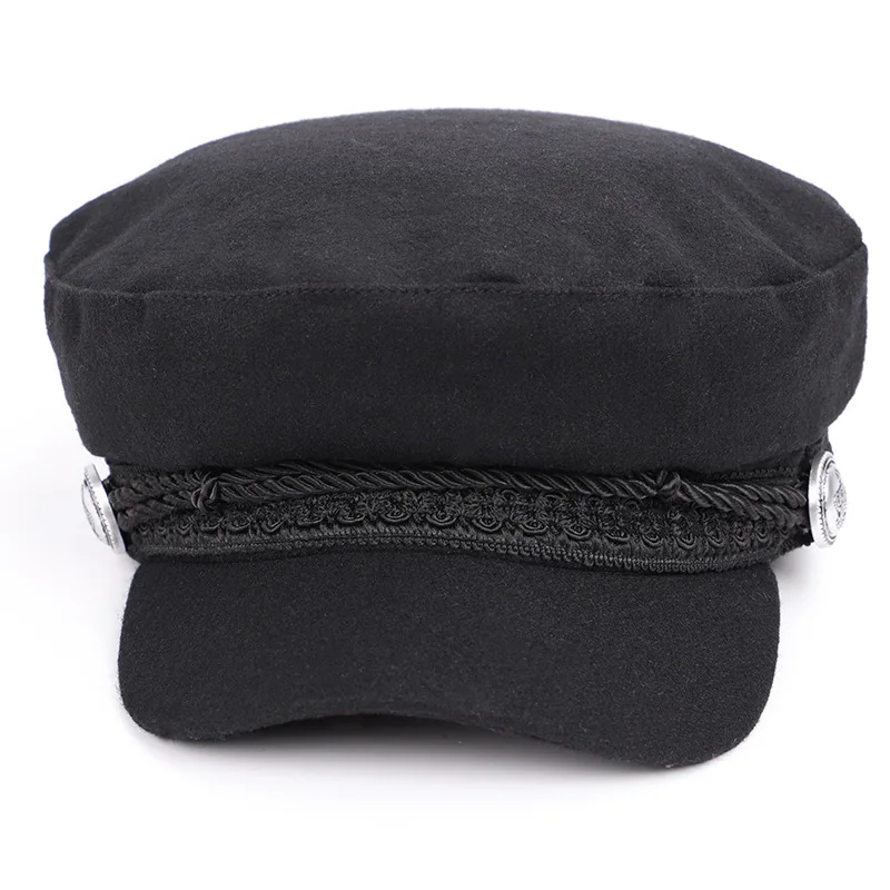 Женская бейсбольная кепка, шапки для женщин, зимняя восьмиугольная модная французская Шерстяная кепка Baker's Boy, кепка для женщин, черные уличные шапки