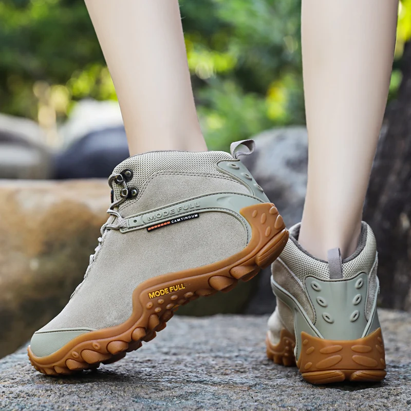 남녀공용 암소 가죽 하이킹 부츠, 야외 방수 트레킹 스노우 슈즈, 등산 산악 사냥 워킹 스니커즈, 겨울  Best5
