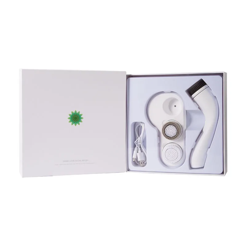 NEWDERMO Очищающая щетка для лица с 3 насадками + основа очищающая кожу