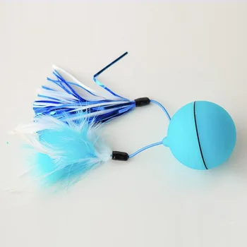 

Dog Cat Laser Toy LED Flash Rolling Ball Automatic Scrolling Electric Toy Funny Cat Ball USB Charging Light Feather Pet Supplies