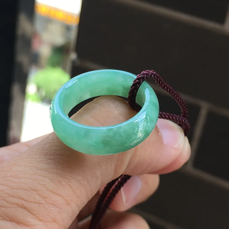 Natural Myanmar jadeite jade ring, handmade sculpture simple jade ring, men party wedding jewelry gift rings for woman