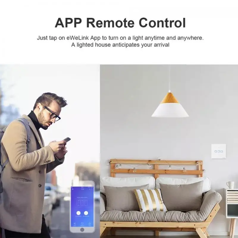 Умный выключатель SONOFF T2 портативный с поддержкой Wi Fi совместим приложением eWeLink