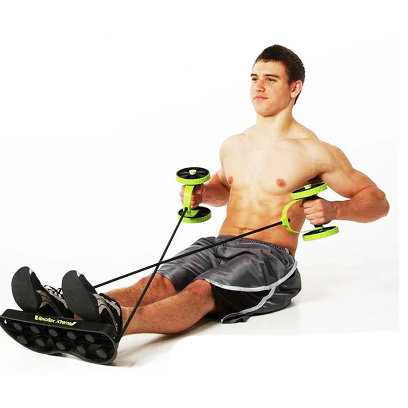 Double AB Roller Resistance Pull Rope ABS Wheel Roller Men Women Fitness Muscle Trainer Fitness Equipment for Gym Trainer