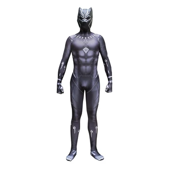 

2018 New Black Panther T'Challa Wakanda King Cosplay Costume Jumpsuit Fancy Zentai Mask