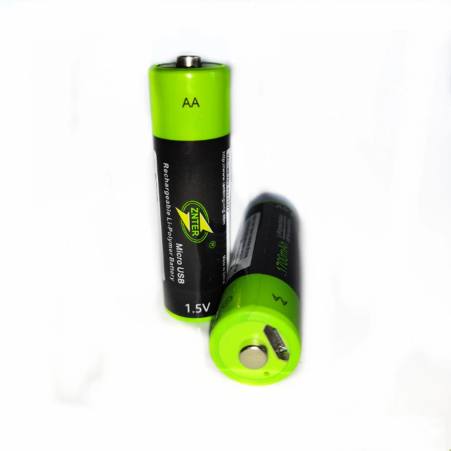 

2pcs/lot ZNTER 1.5V 1700mAh AA Rechargeable Battery USB Rechargeable Lithium Polymer Battery Quick Charge via Micro USB Cable