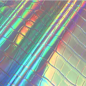 

10 yards*137cm roll TPU metallic crocodile grain leather Belt bags laser fabric artificial leather imitation leather high-end