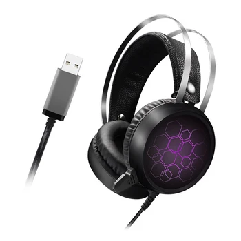 

Music Gaming Headset with Microphone Headphones Surround Sound USB 7.1 & Wired Earphone for PC Computer X box One PS4 RGB Light