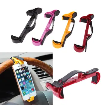 

Universal Mobile Phone Holder Stand Car Steering Wheel Cellphone Mount Bracket Clip Cradle for iPhone Samsung GPS Accessories 05