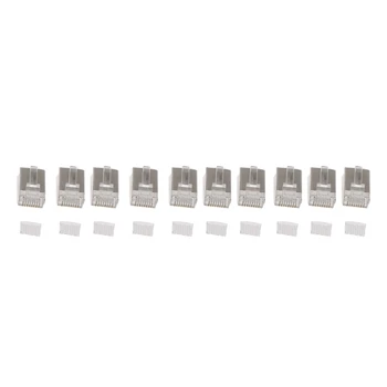 

10Pcs RJ45 Network Connector CAT6 Modular Plugs Shielded Version With Loading Bar