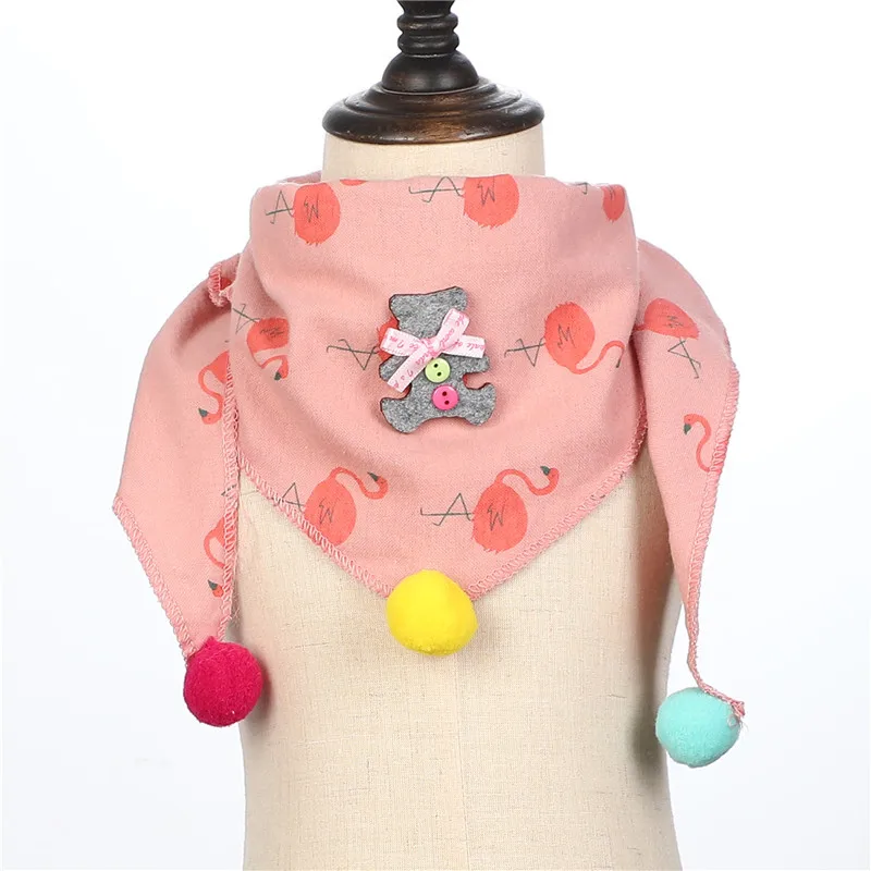 Треугольный хлопковый шарф, полотенце для малышей, осенне-зимняя шаль для девочки, детский шейный платок, детский шарф - Цвет: C32