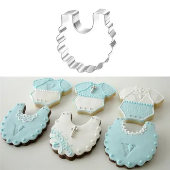 

VOGVIGO Baby Bib Cookies Cutter Stamp Stainless Steel Biscuit Cake Mold Metal Kitchen Fondant Baking Tools Pastry Molds Tools