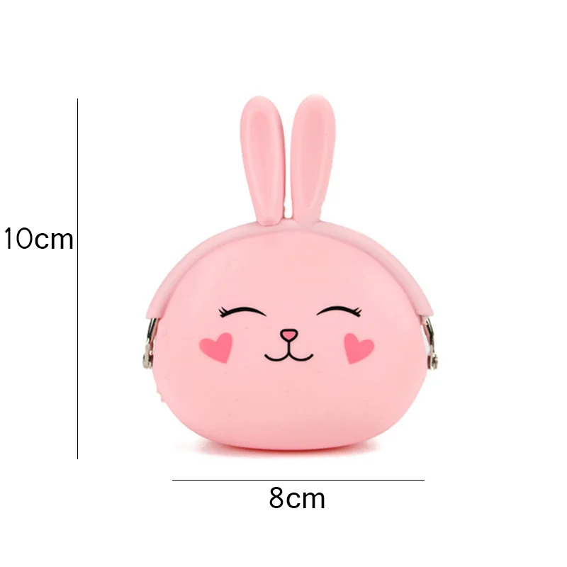 Kawaii модный кошелек для монет милый мультипликационный кролик в стиле кавай мешочек для женщин девочек маленький кошелек мягкий силиконовый кошелек для монет подарок для детей K1339 E