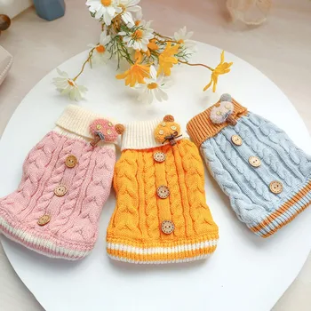 

1Pc Winter Dog Sweater Small Dog Clothes Puppy Sweater For Pet Dog Knitting Crochet Cloth Christmas Dog Sweater Decoration