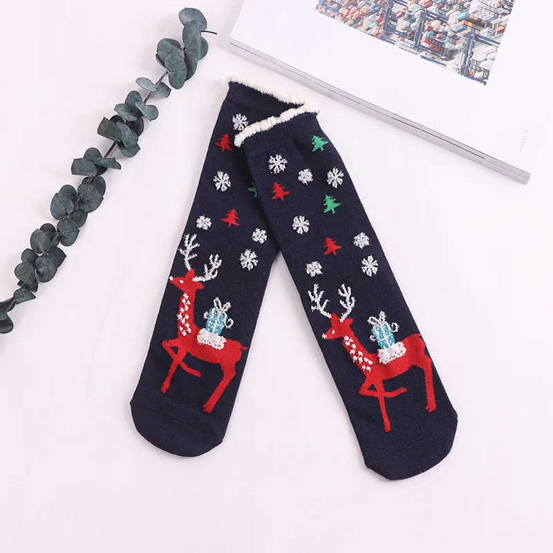 Детские носки из хлопка рождественские носки красного цвета для детей, теплые мягкие удобные зимние детские носки для девочек