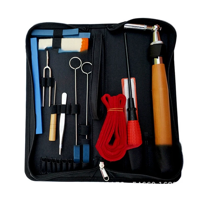 

14-Piece/Set Professional Fixed Piano Tuning Tool Kit Hammer Hardwood Lever Tuning Wrench Tuning Spanner for Piano Tuning Tool