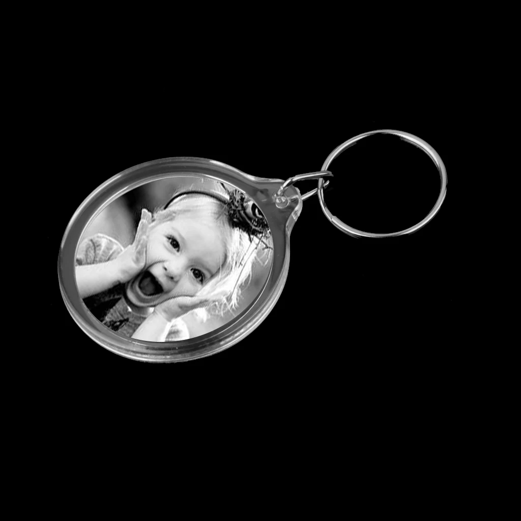 10x Clear Blank Insert Photo Picture Acrylic Frame Keyring Keyfob Keychain Gifts For Friend Parent Kids