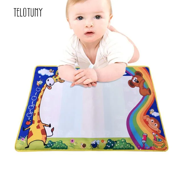 TELOTUNY Water Drawing Book Coloring Doodle Magic Pen Painting Writing Mat Board For Kid Toys Birthday Gift 74cmX49cm L226 | Игрушки и