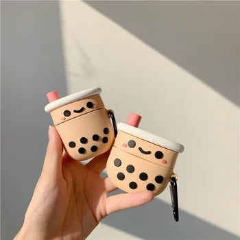 

Silicone Bubble Tea Case for Airpods Pro Case Cover Boba Case for AirPod Pro 1 2 3 Cases for AirPod Cases Keychain