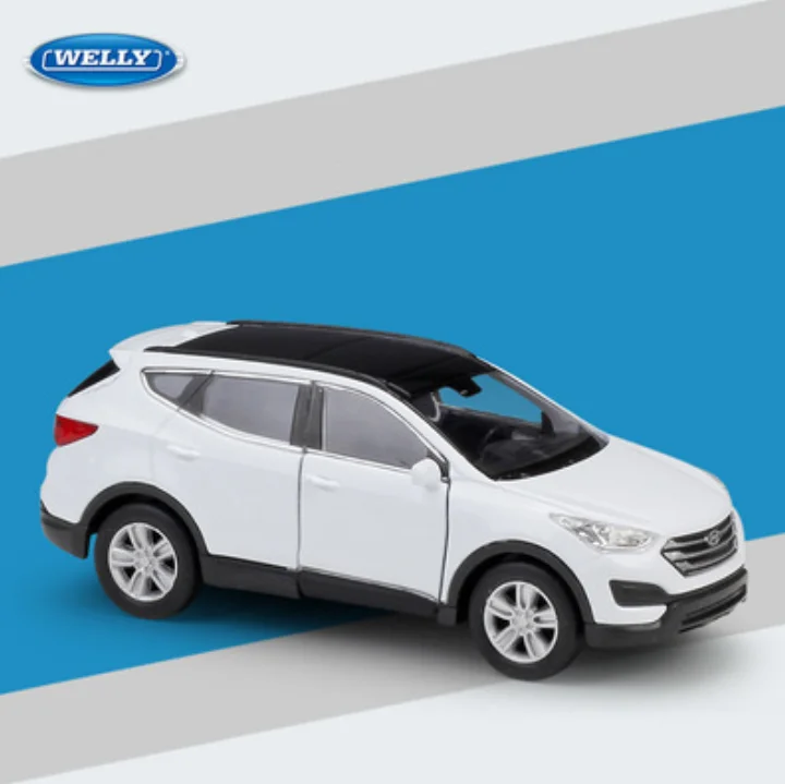 Модель автомобиля WELLY 1/36 Santafe SUV из сплава с откидной спинкой игрушка для детей