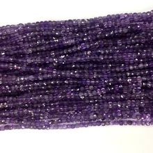 Натуральный темно-фиолетовый Аметист ручной Огранки Граненый квадратный куб маленькие бусы ожерелья или браслеты 4 мм 5 мм 6 мм 1" 06099