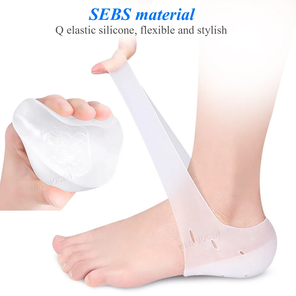 1.5cm 2.5cm 3.5cm Increase Height Silicone Gel Pads Heel Heightened Gel Insole In Socks Relieve Plantar Fasciitis Foot Care shoe insoles,heel protector pads