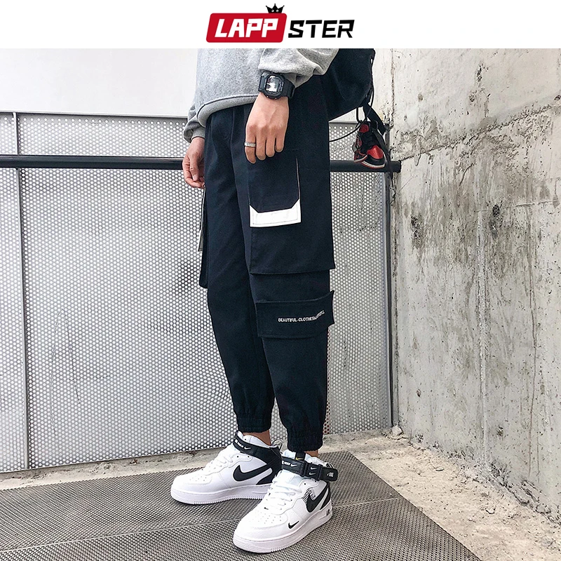 

Mens Japanese Streetwear Joggers 2019 Man Hip Hop Khaki Cargo Pants Male Designer Fashion Sweatpants Black Track Pants