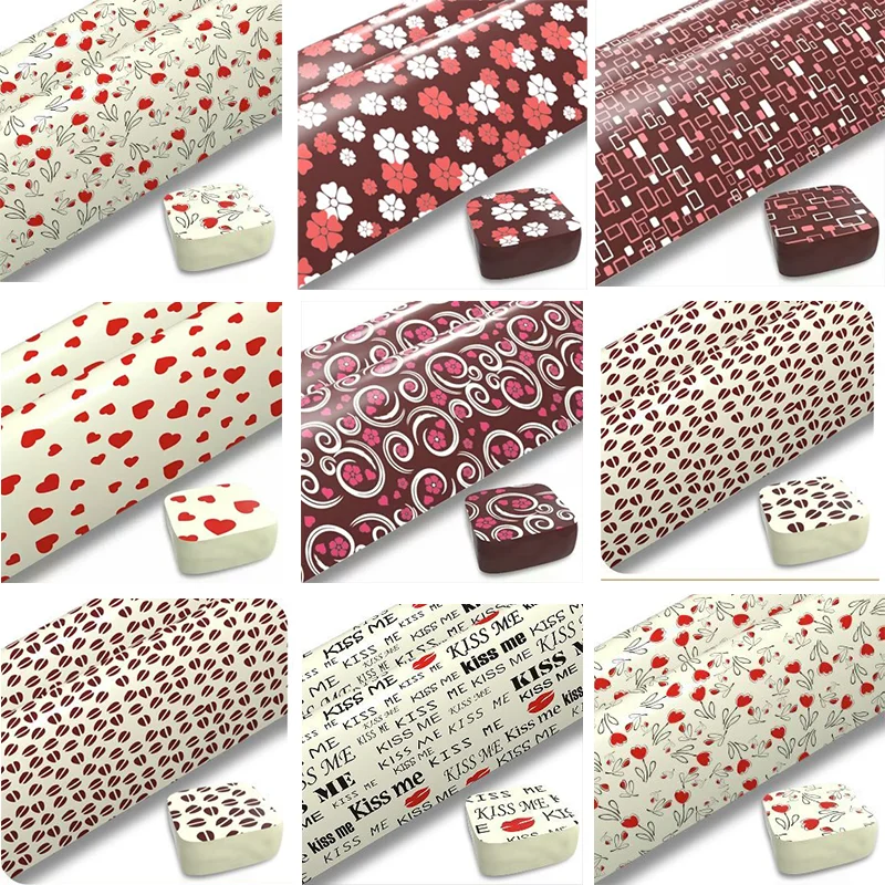 Chocolate Transfer Sheet 10 Printed Different Design Mix Molds Decoration  Plastic Paper Popular Cake Cookie Baking DIY