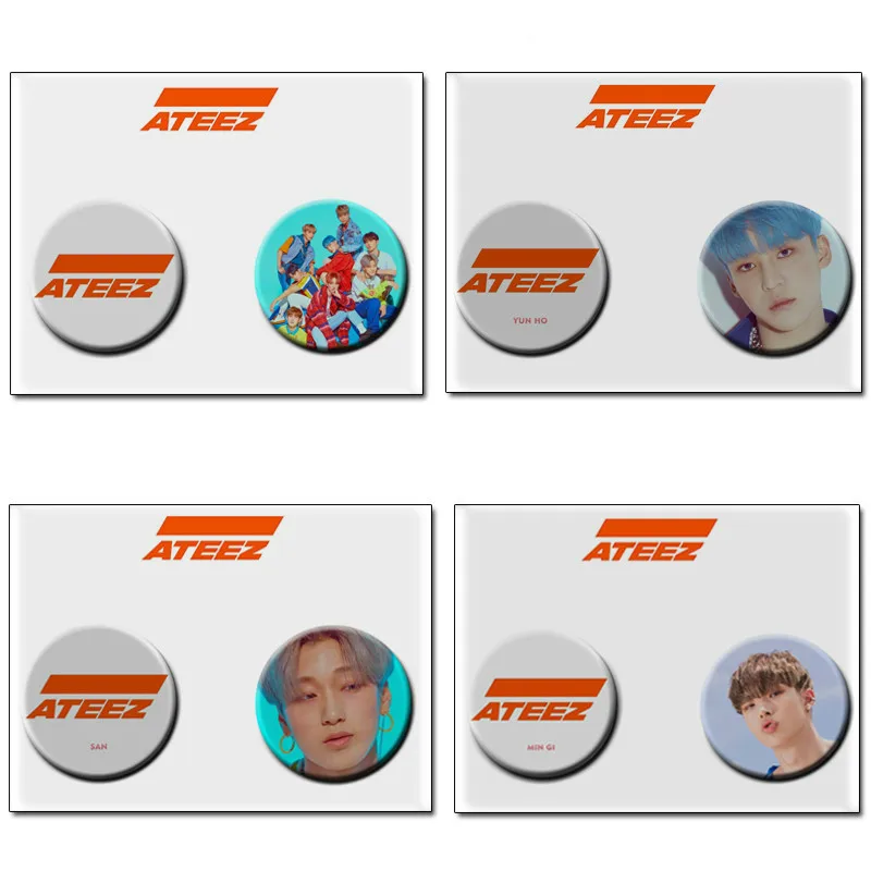 Набор значков Kpop ATEEZ Две броши бейдж фотоальбом сокровище высокое качество песня