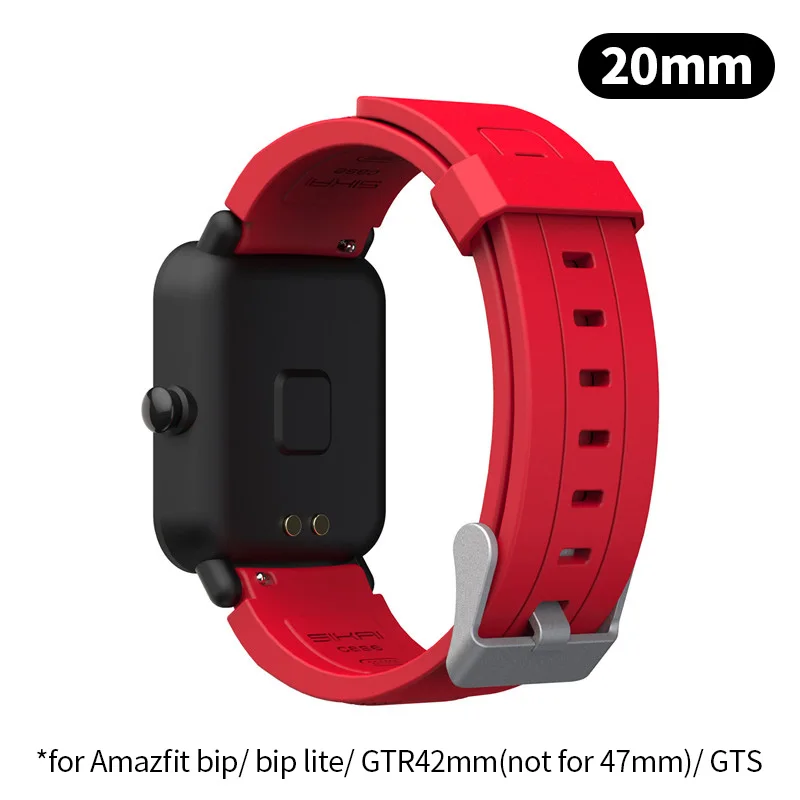 Ремешок для умных часов Amazfit bip GTR 42 мм 47 мм GTS запасной ремешок для xiaomi huami bip lite midong Bracelet 20 22 мм - Цвет: for bip GTS GTR 42mm