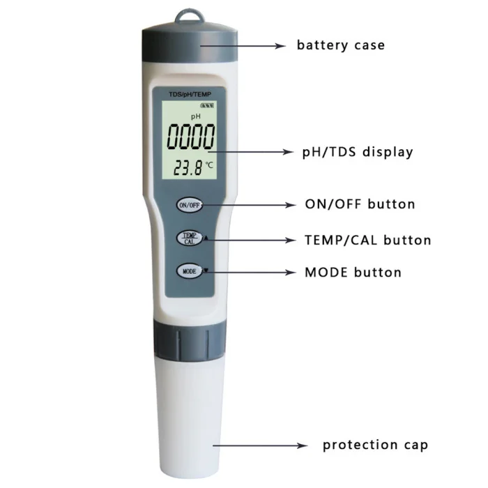 3 в 1 тест качества воды ручка Высокоточный tds-метр/PH/TEMP 0-14 PH диапазон измерения для бассейна дома обнаружения и T8