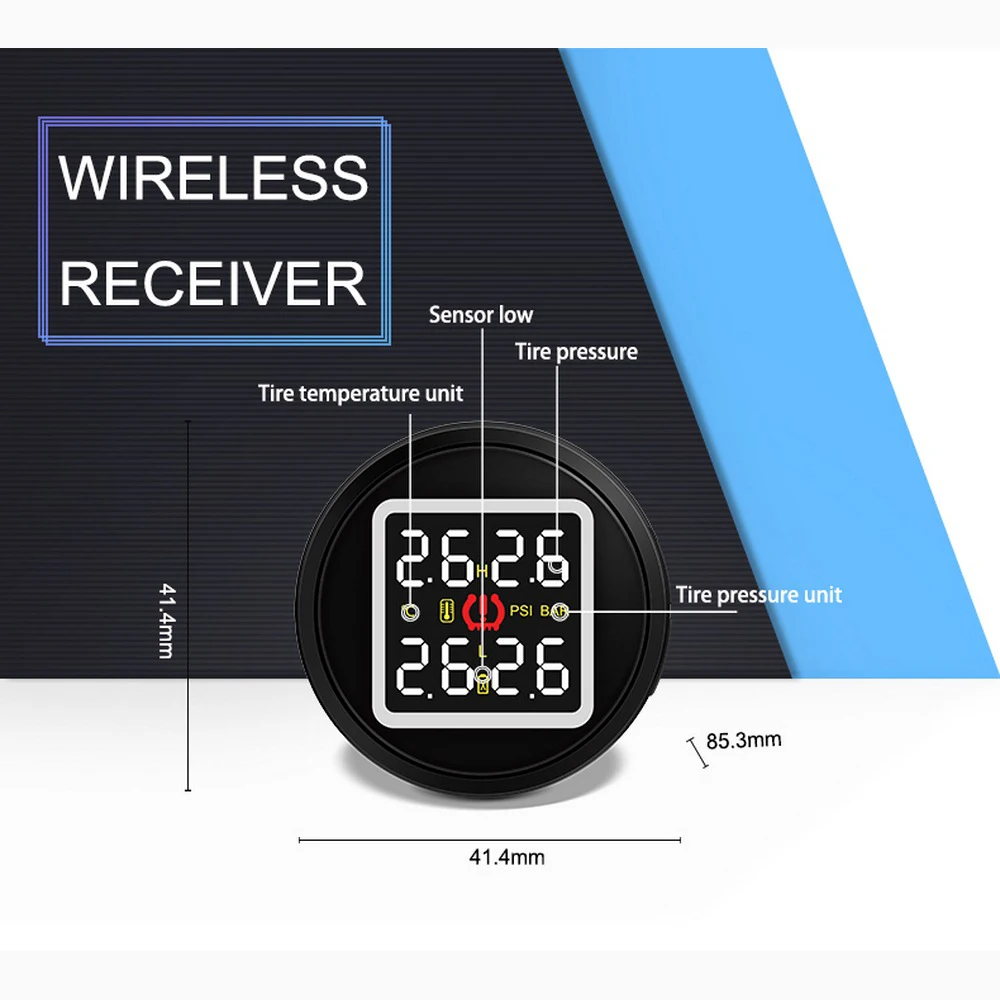 D580 Автомобильная TPMS система контроля давления и температуры в шинах с USB гнездом 4