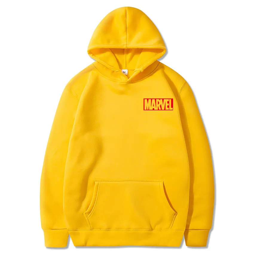 yellow188 Новые кофты с капюшоном "Marvel", Мужская брендовая Толстовка с длинным рукавом, одноцветная толстовка с капюшоном, мужская толстовка с капюшоном, спортивный костюм, пальто, повседневная спортивная одежда - Цвет: yellow188