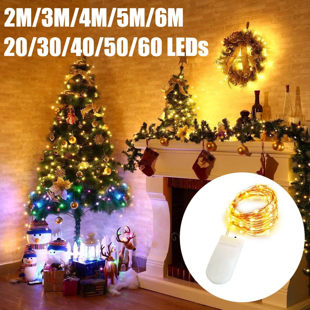 

String LED Lights Battery Powered Copper Wire Rattan LED Light Strip Christmas LED light Chain Fairy Light LED Strip D30