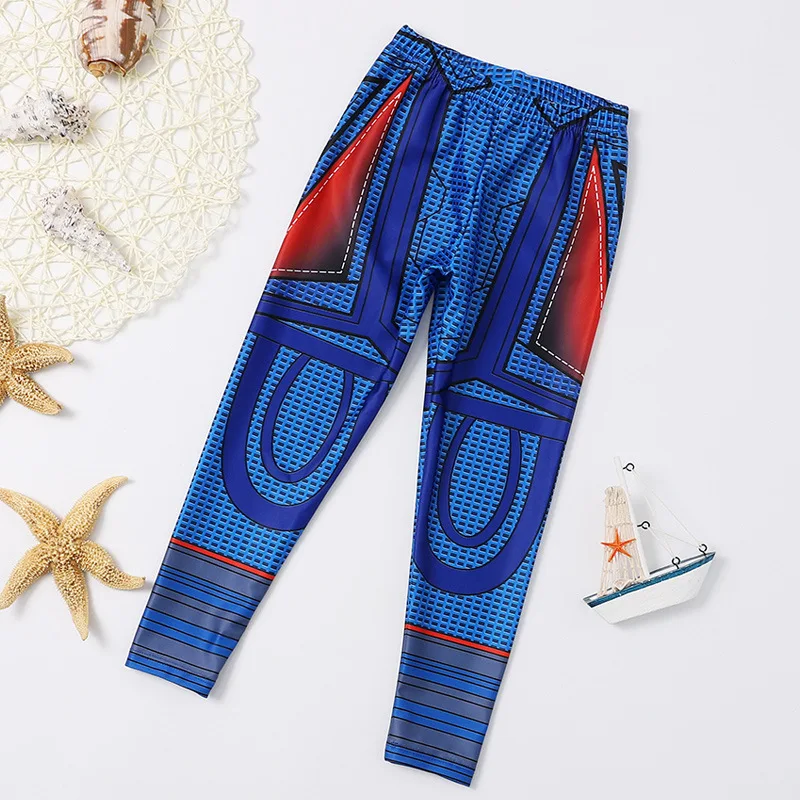 

New Style Boy's Cartoon Long Sleeve Split Type Swimsuit Set Kids Swimming Training Three-piece Set