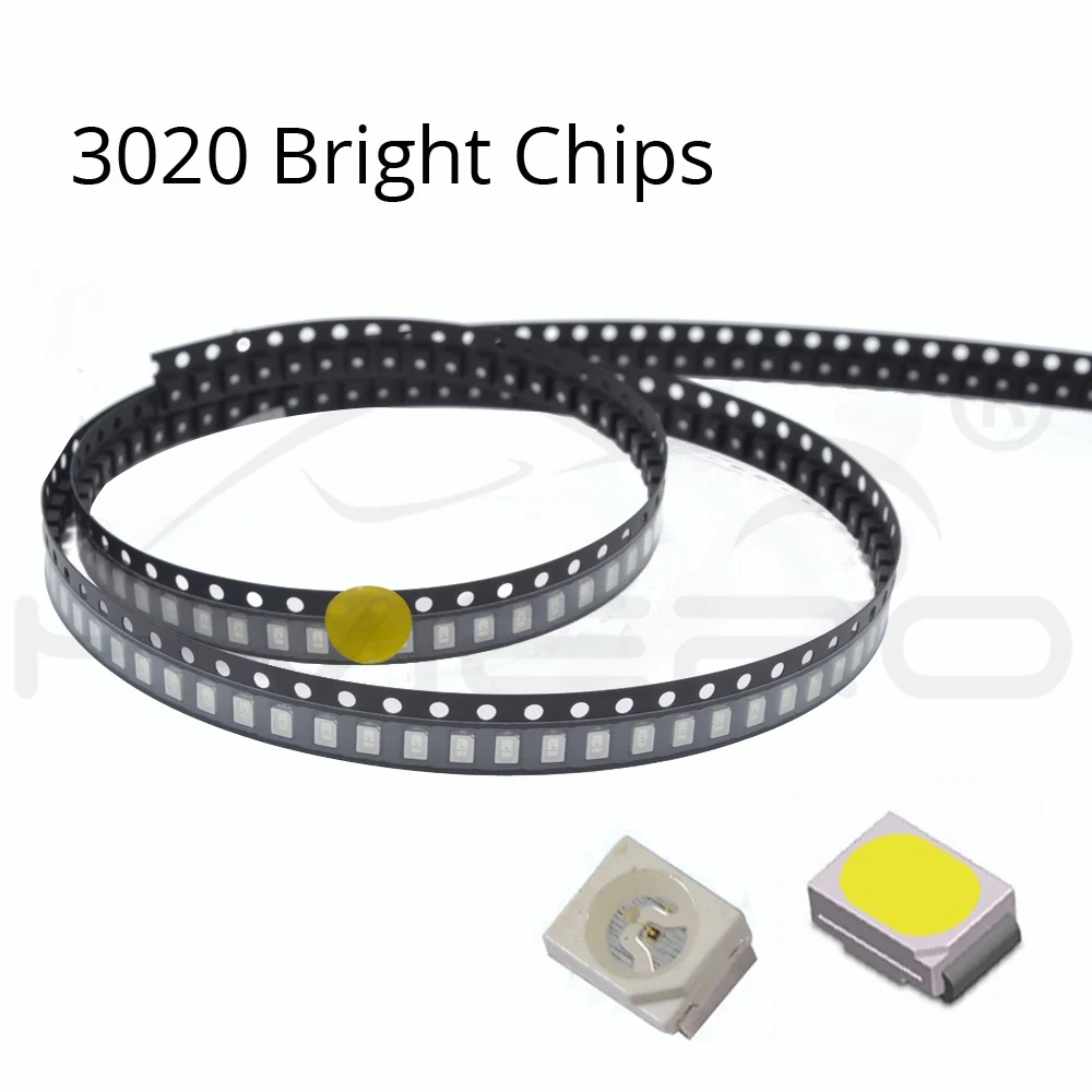 Hviero 500Pcs 3020 SMD SMT LED White Red Green Blue Ultra Bright Chip 6500K 6-7LM 20MA Diode LED Light Emitting Diodes Lamp PCB Bulbs 