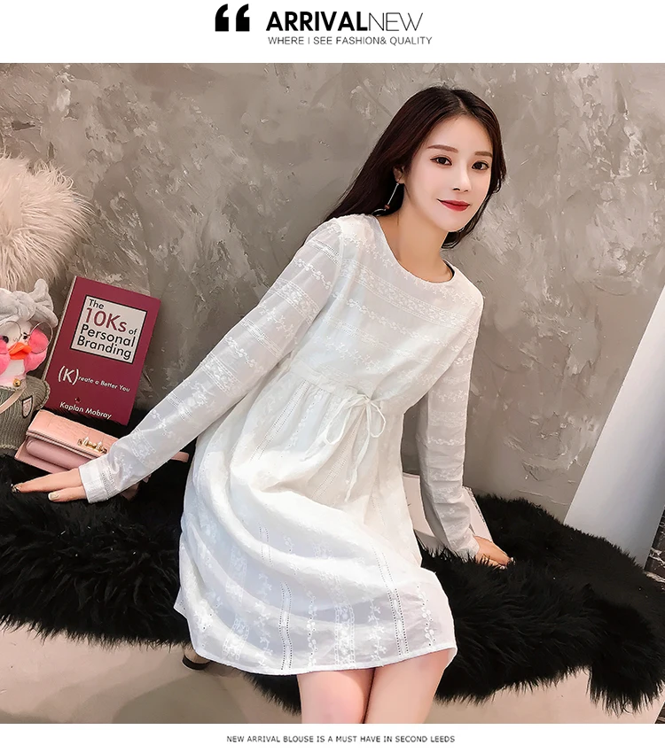 Осенние платья на завязках Одежда для беременных вышивка хлопок лен Vestido платье для беременных Одежда
