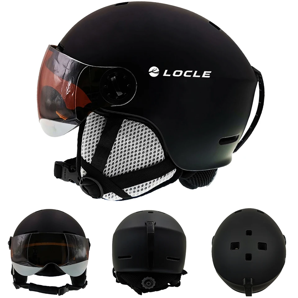 LOCLE Goggles лыжный шлем цельно-Формованный шлем для сноуборда для мужчин и женщин для катания на коньках скейтборд лыжный шлем с очками