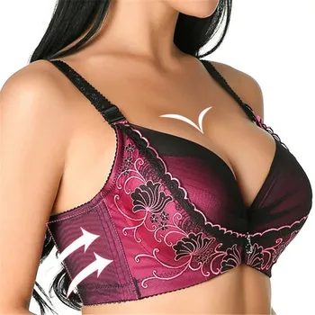 

Women Breast Bra Embroidered Plus Size Thin Women Adjustable Bra Comfortable Breathable Full Cup Underwear Lace Women Breast Bra