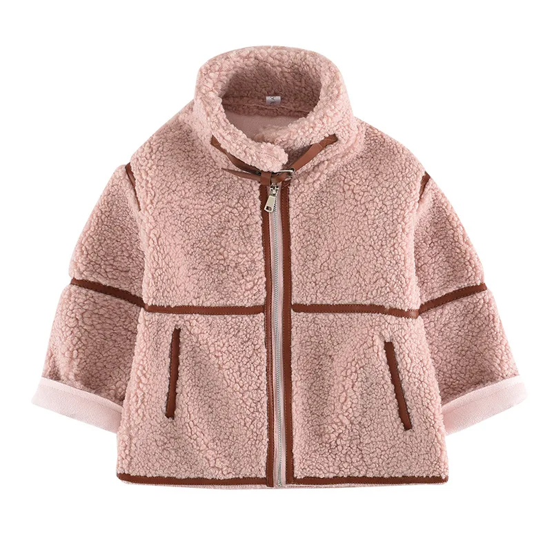 Anlencool Fashion children Autumn and winter new girls 4-12 years fur coat suede thick fur one lamb fur coat girls clothing