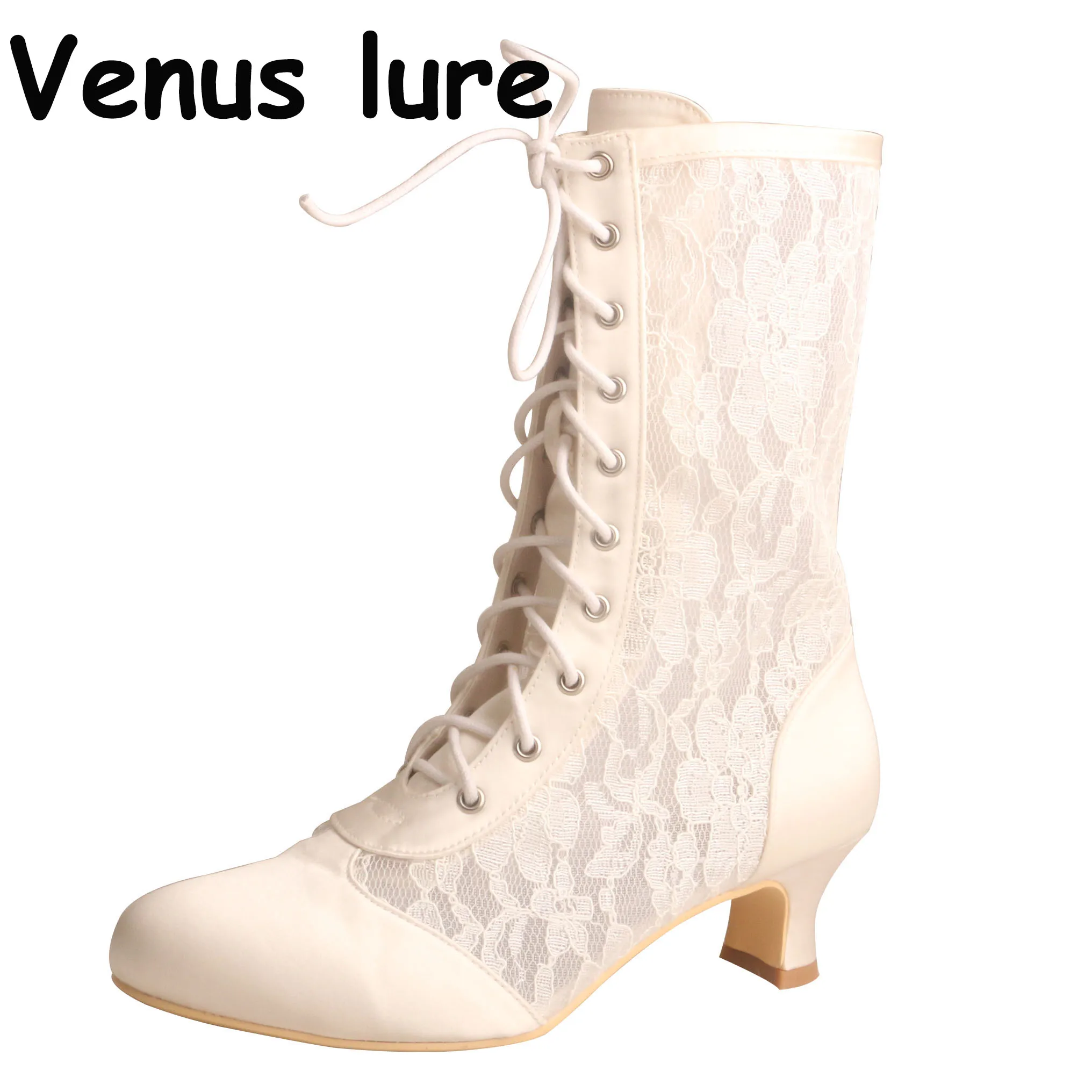 ivory boots low heel