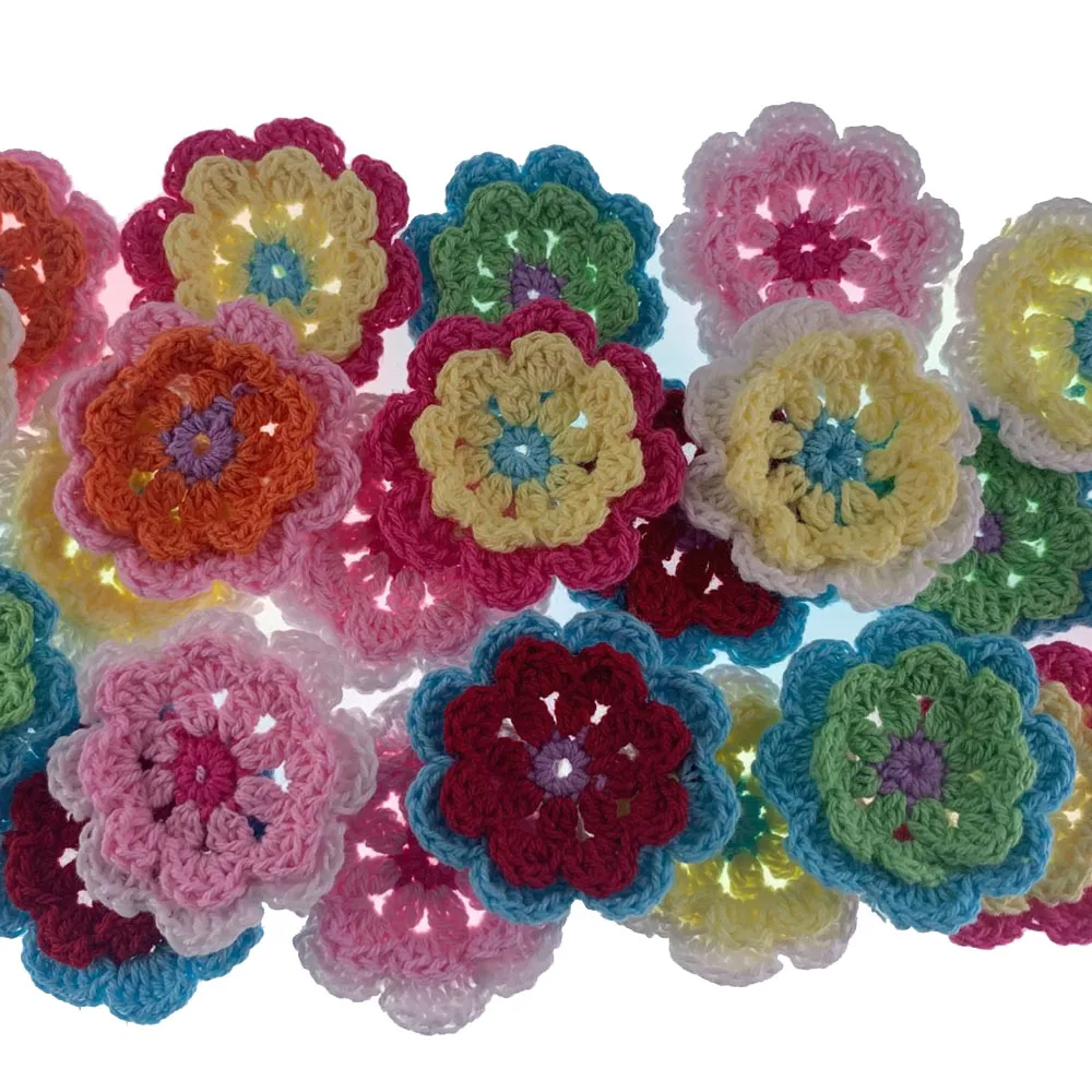 Hand Knitting Crochet Flower Sewing Hairpin Hat Women's Clothing Cotton Fabric Mats DIY Craft Apparel Accessories 10Pcs lace ribbon,lace fabric,lace sewing accessories,lace sewing supplies,lace accessories,lace garment accessories,lace decoration,lace frontal wig