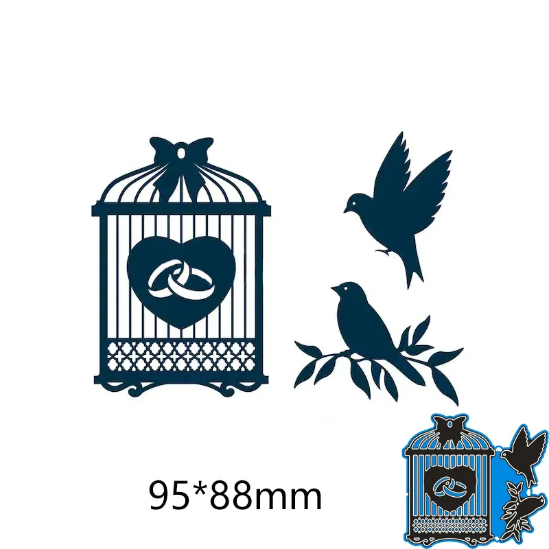 

Creative Metal Cutting Layering Die Mold Embossing Stencils DIY Scrapbook Paper Card Making Bird Cage