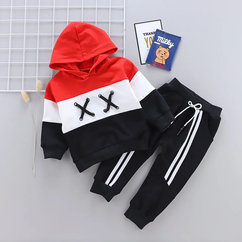 

2019 Spring Children Toddler Clothing Baby Boys Girls Clothes Suit Infant Tracksuit Kids Sports Hooded Sweater Pants 2pcs/Sets