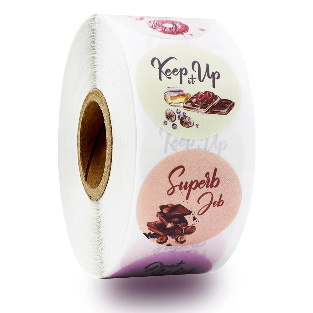 

500 pcs 1 inch label stickers inspirational encouragement children sticker baked food bag gift box decoration stationery sticker