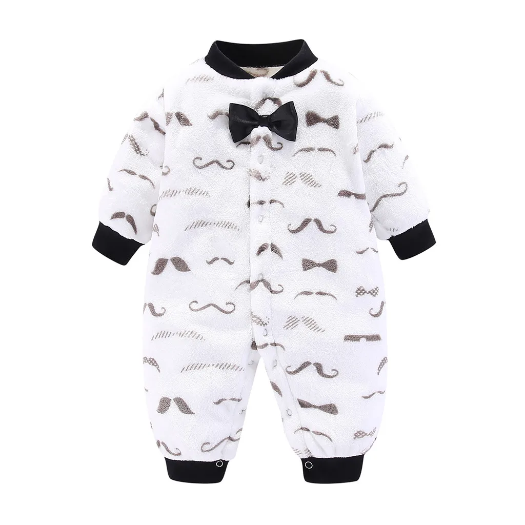 

SAGACE Baby Romper Baby Boy Girls Striped Fleece Romper Jumpsuit Newborn Infant kids Fashion Long Sleeve rompers suit button