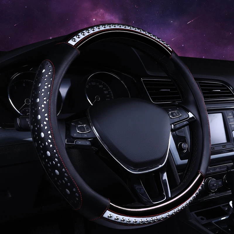 DUKEAUTO автомобильные аксессуары металлические бусины оплетка 15 16 дюймов крышка рулевого колеса 38 см для женщин леди prius D Тип