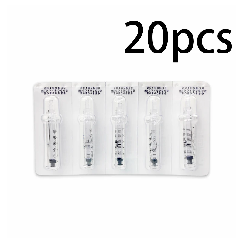 20 Pcs 0.3ml Ampoule 0,3 мл и 0,5 мл пистолет для инъекций кислоты Гиалуроновая кислота ручка без игл мезотерапия неинвазивный распылитель для против морщин губ - Номер модели: 20 Pcs 0.3ml Ampoule