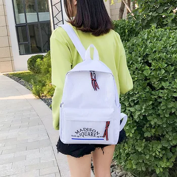 

New Woman Trendy Solid Color Leisure Backpack Ladies Harajuku Campus Style Backpack Girls Large Capacity School Bag For Teenage
