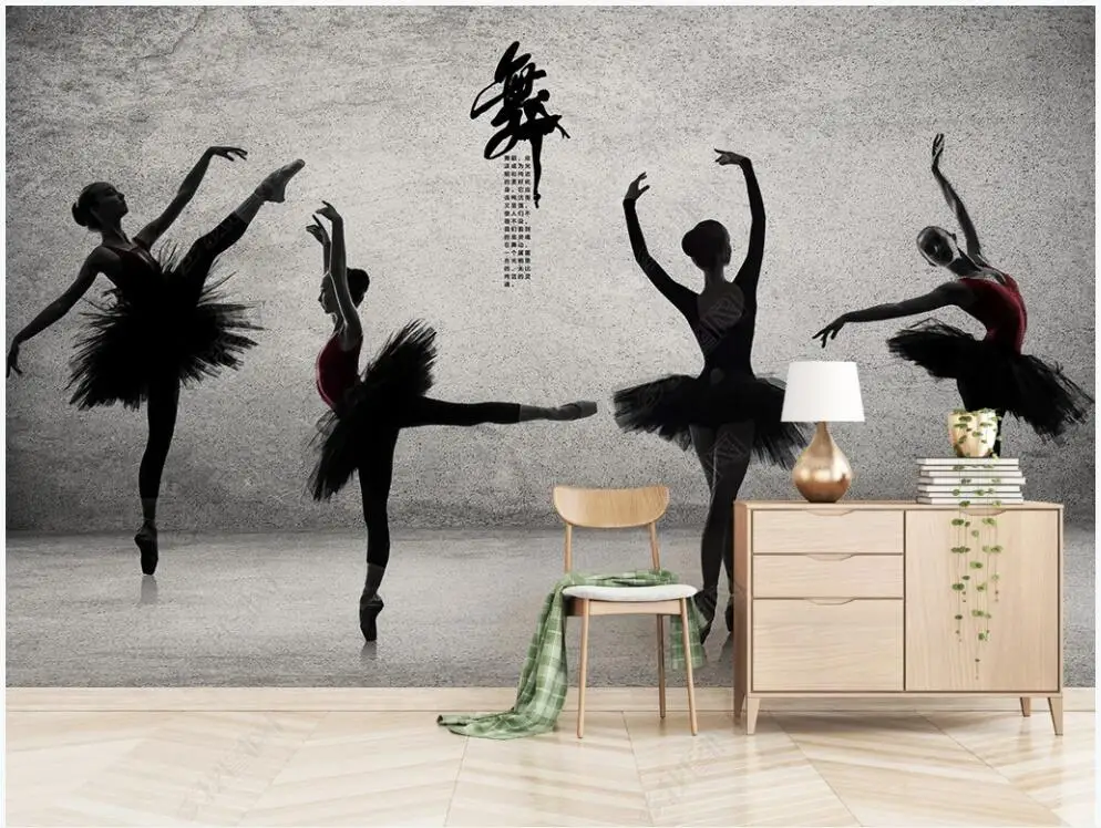 

3d photo wallpaper custom mural Modern dance studio ballet yoga studio home decor 3d wall murals wallpaper in the living room
